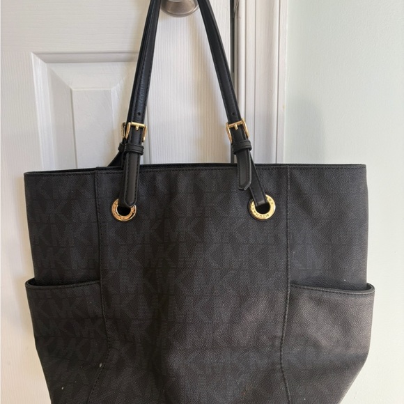 Michael Kors Black Signature MK Tote with Gold Hardware - Picture 3 of 3